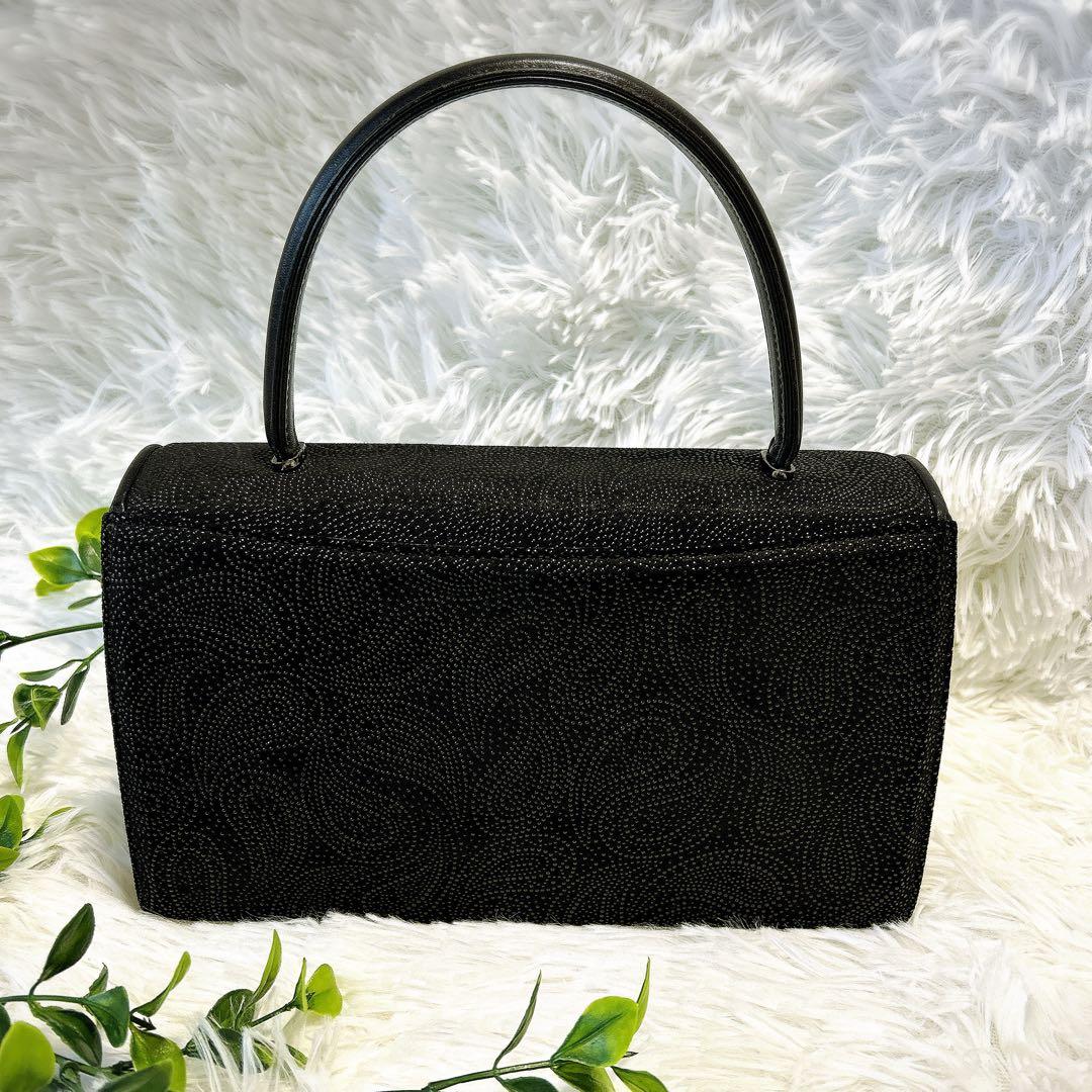 【良品】印傳屋　フォーマルバッグ ブラックフォーマル ペイズリー柄 冠婚葬祭