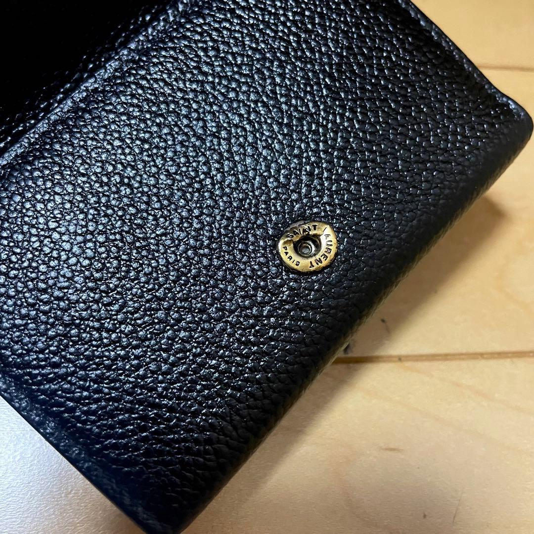 SAINT LAURENT ミニ 三つ折り財布 YSL レザー