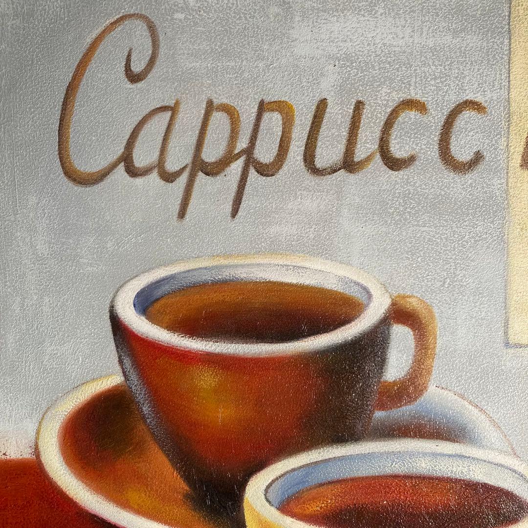 ★アウトレット★手書き油絵 カフェ 額付き インテリア 油彩画