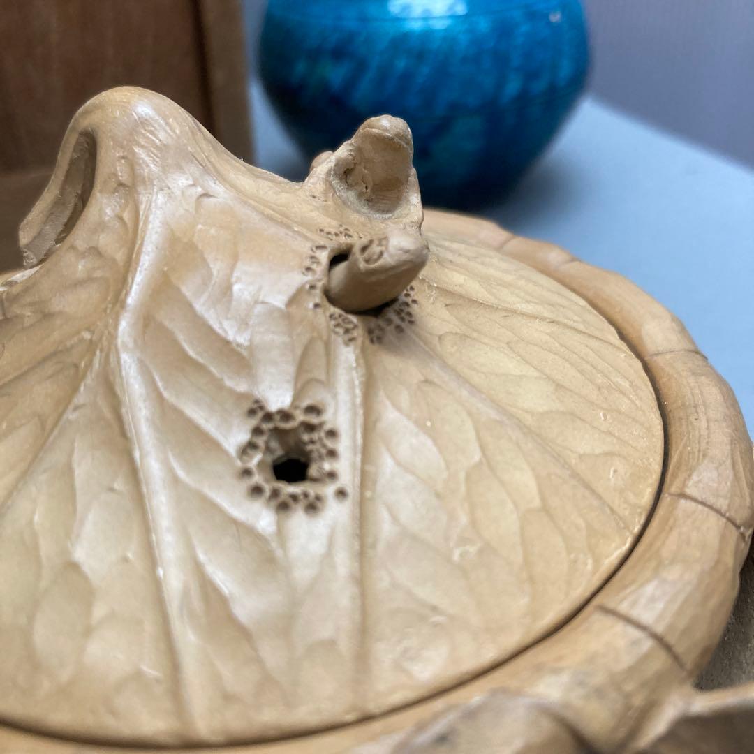 茶道具　煎茶揃　急須　蓋カラクリ、茶入、茶碗3、鉢、盆　旅箪笥　共箱　S70ST