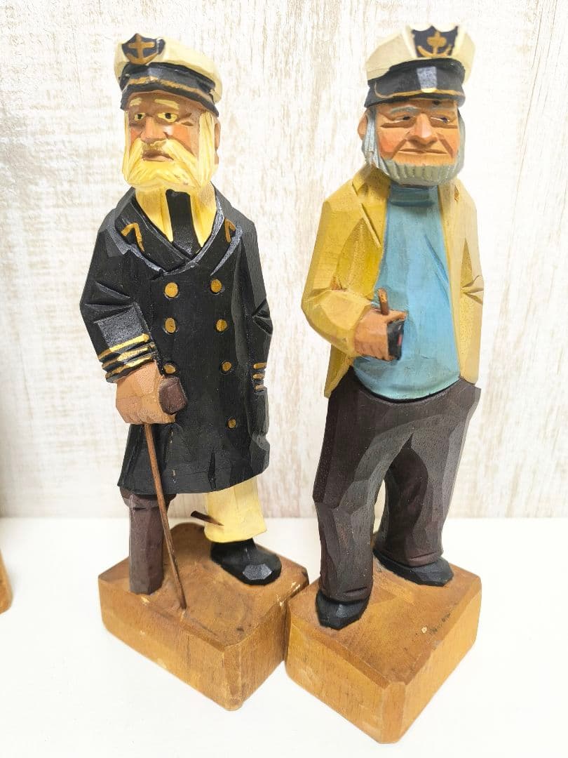 マドロス人形 ヴィンテージ 木彫り 6体セット 27cm NANCO 木彫り人形