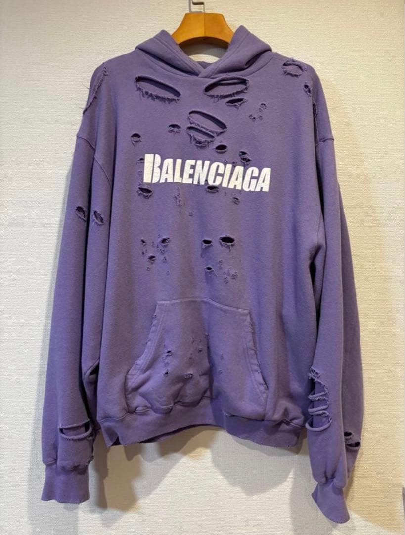 balenciaga デストロイパーカー　パープル