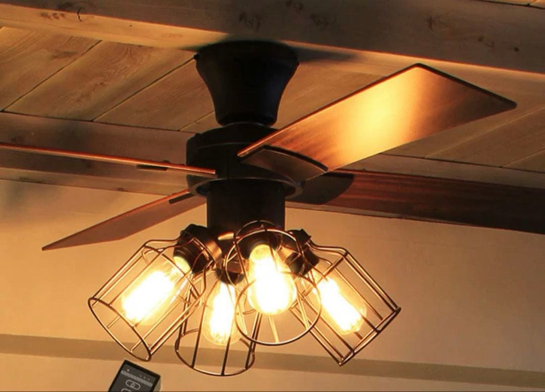 レトロシーリングファン JE-CF001V 4灯 リモコン付き