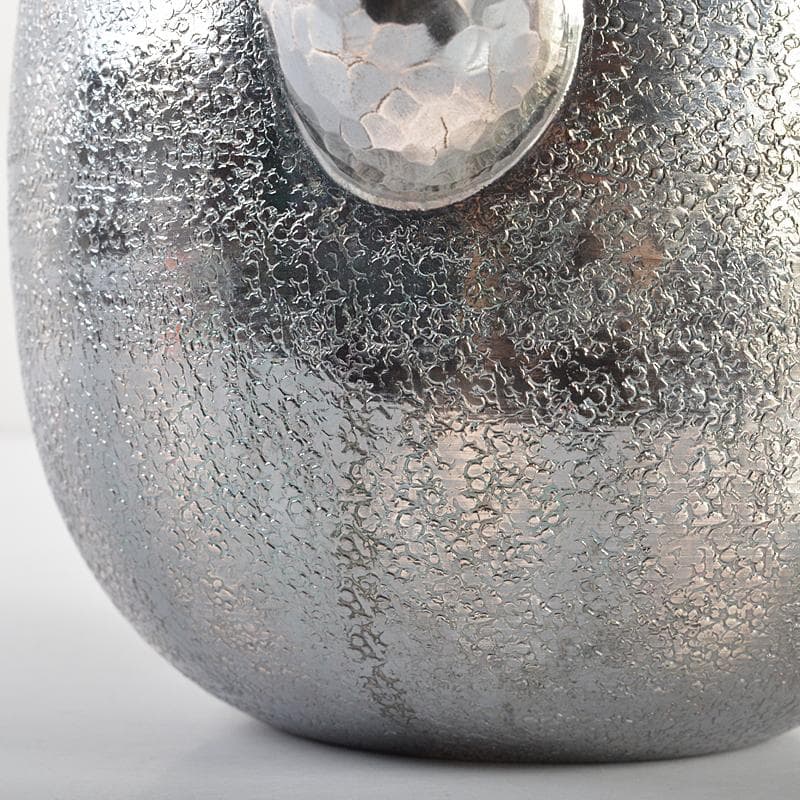 煎茶道具　白銅いぶし銀　棗型湯沸し　約412g　M　R7128