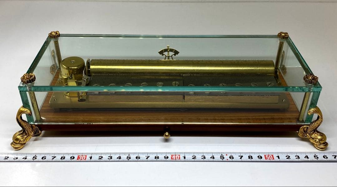 稼働品リュージュシリンダー式オルゴール144弁3曲　東Y7-0217☆1Fチコサ