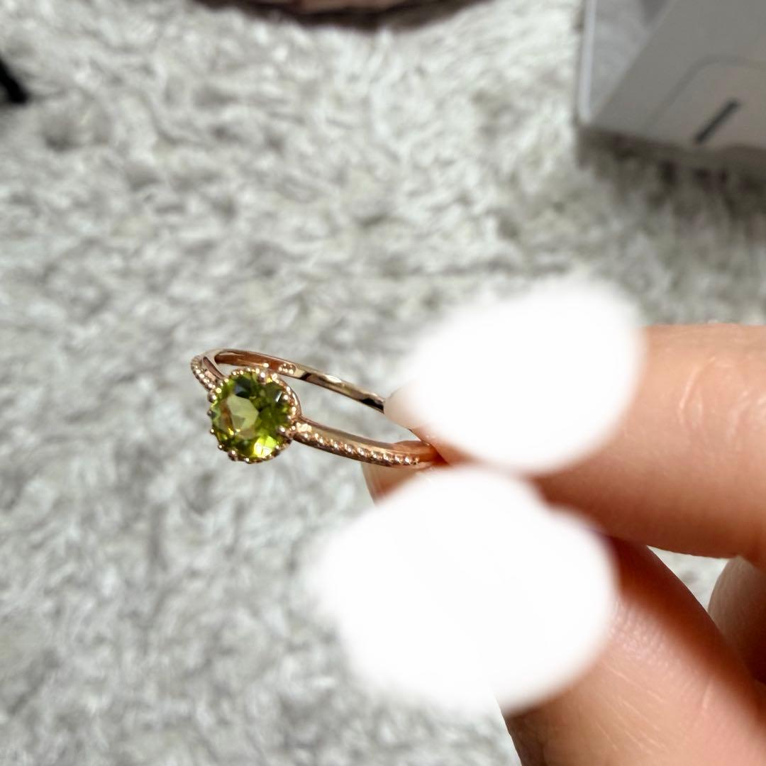 ツツミ　K10YG ペリドット　リング　13号