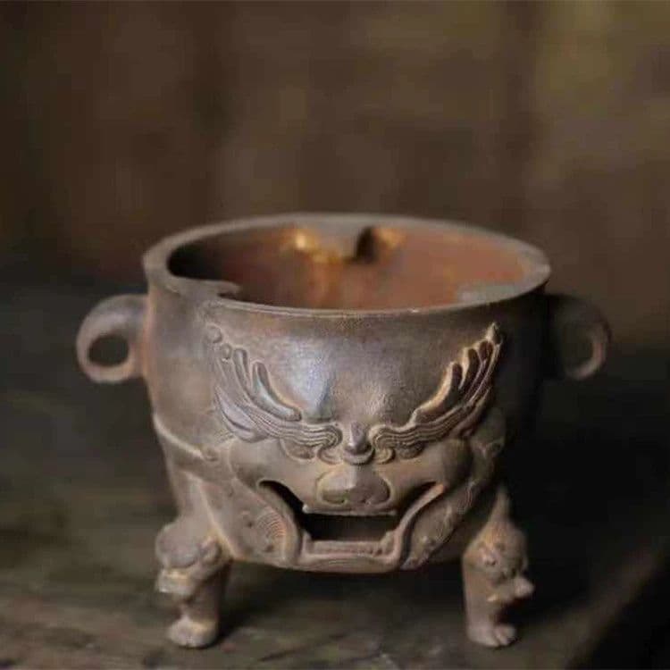 鉄器 炭ストーブ獣頭煮茶炉 虎頭炉 装飾品 工芸品 置物