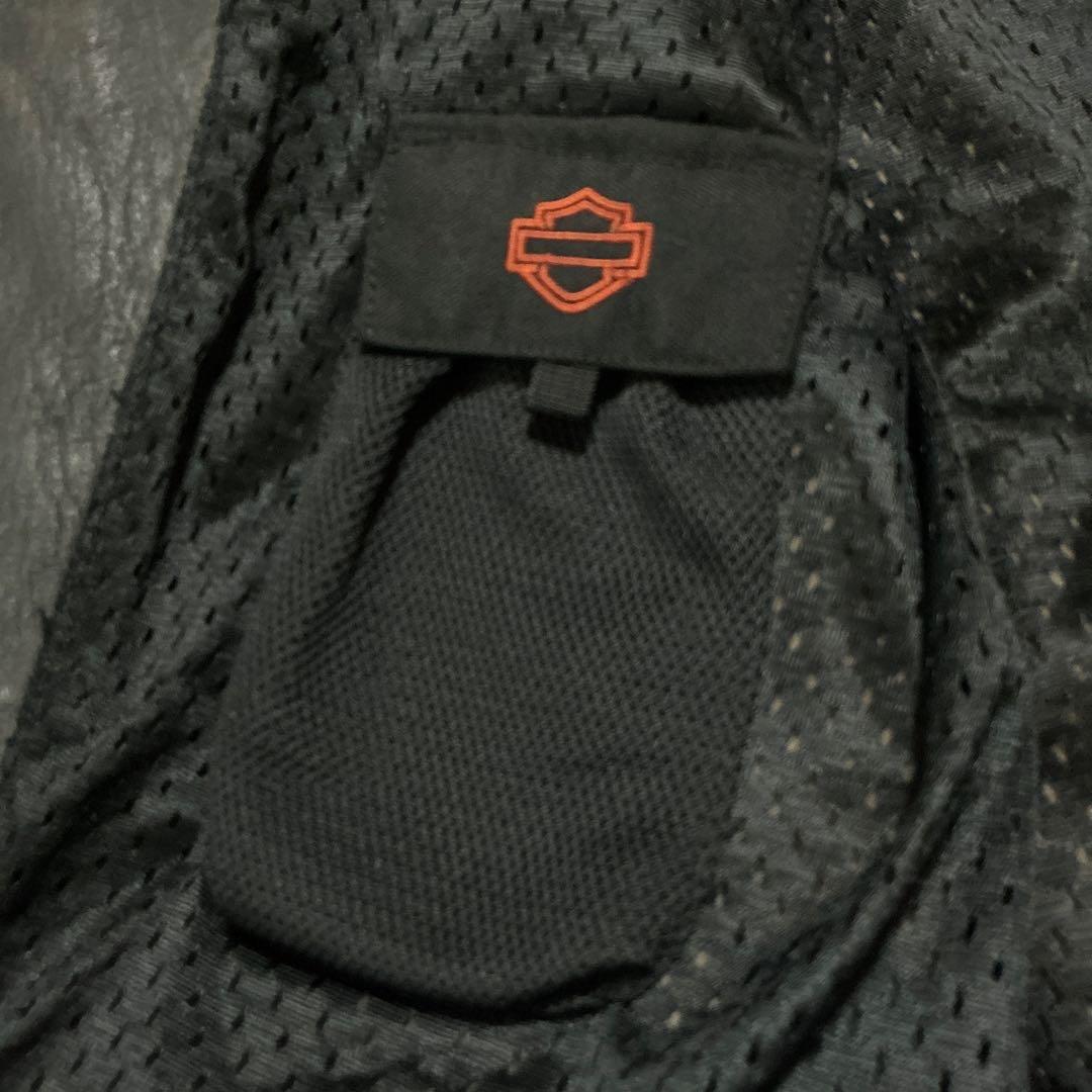 ハーレーダビットソン シングルライダース リアルレザージャケット ブラック L