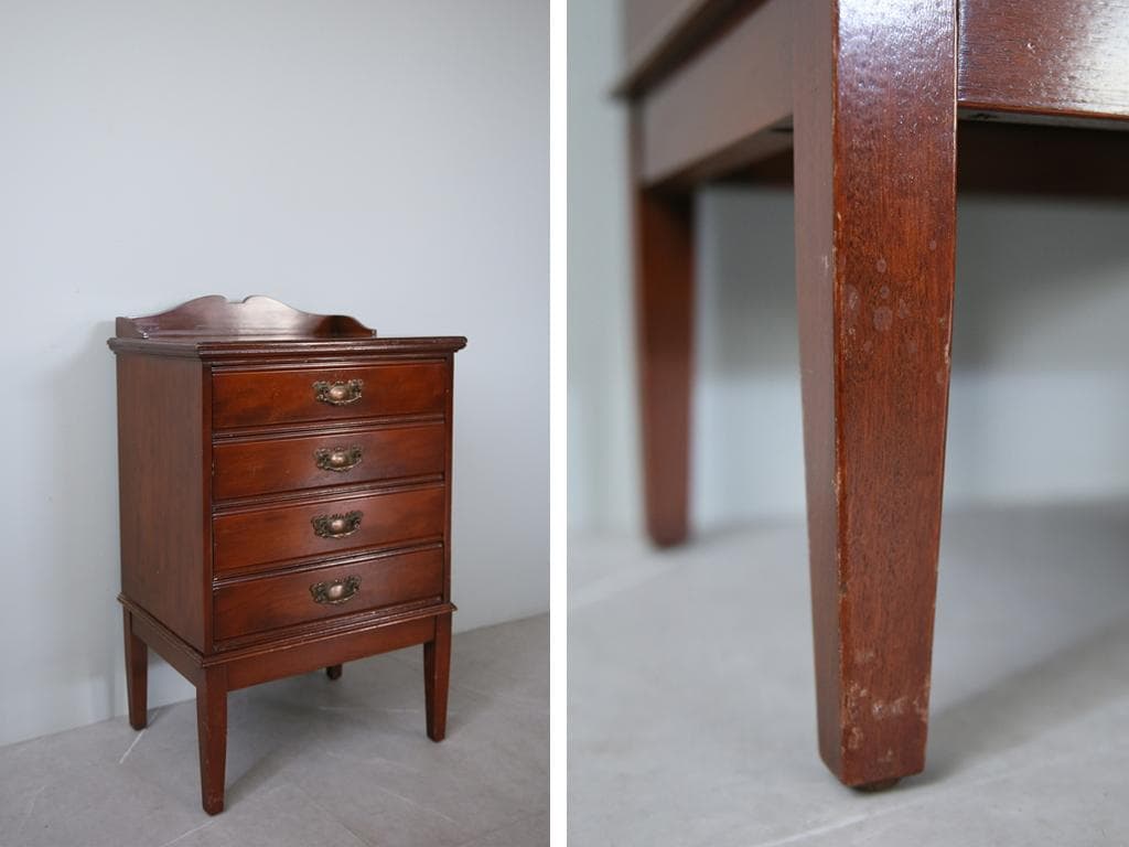 英国アンティーク木製ミュージックキャビネット/チェスト/レコード(91-263)