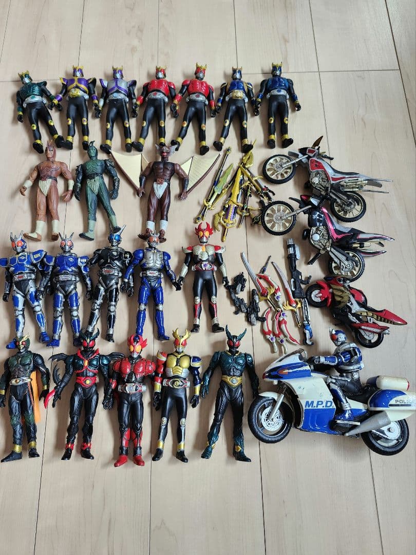 仮面ライダー ソフビ フィギュアまとめてセット バイク付き