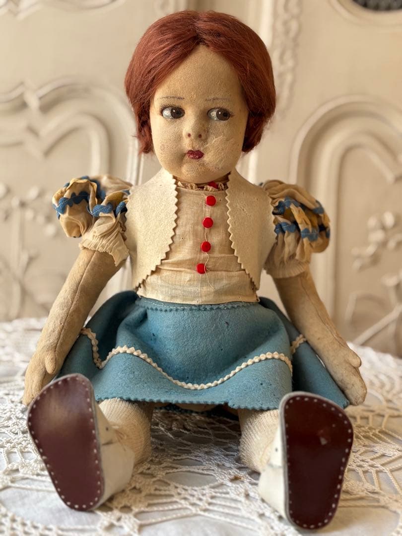 ♡ アンティーク　可愛い少女　オールド・レンチドール　LENCI フェルト人形