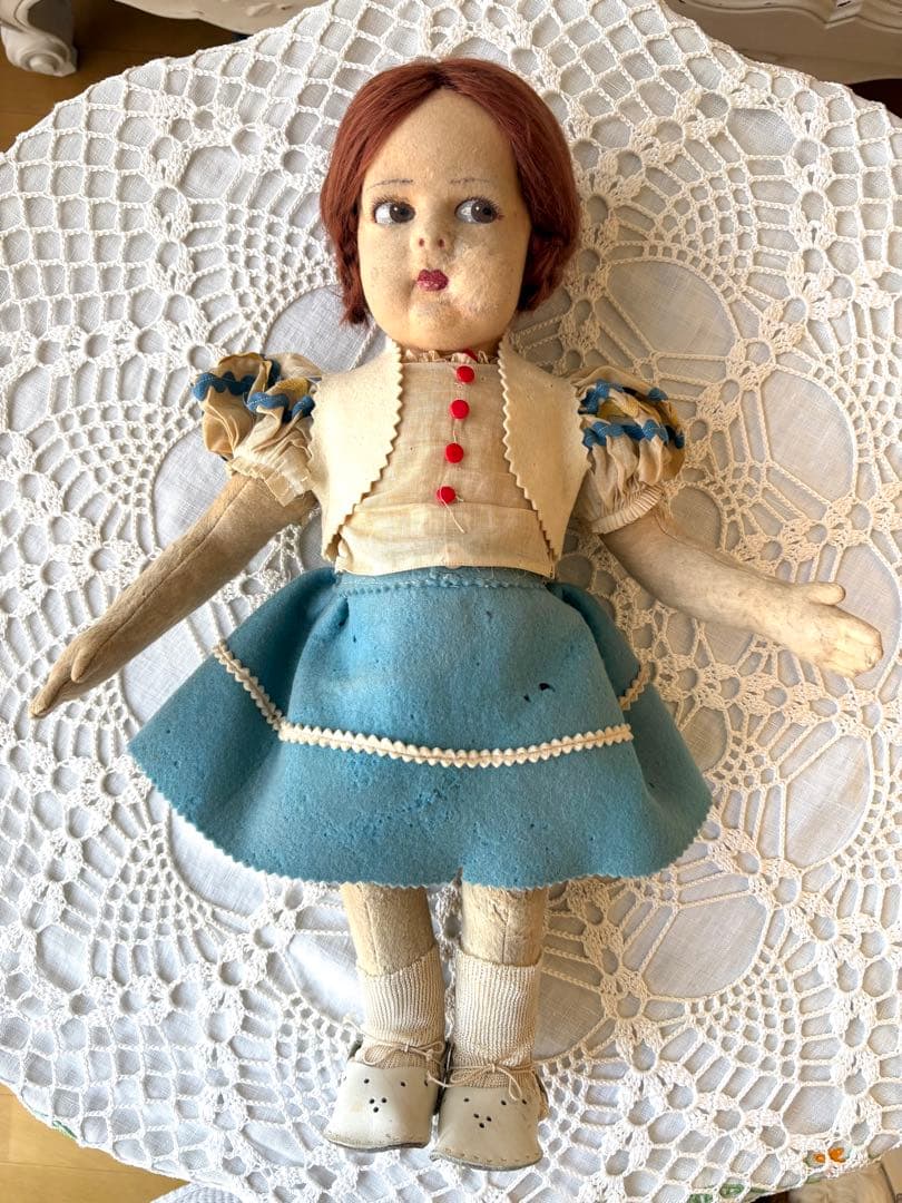 ♡ アンティーク　可愛い少女　オールド・レンチドール　LENCI フェルト人形