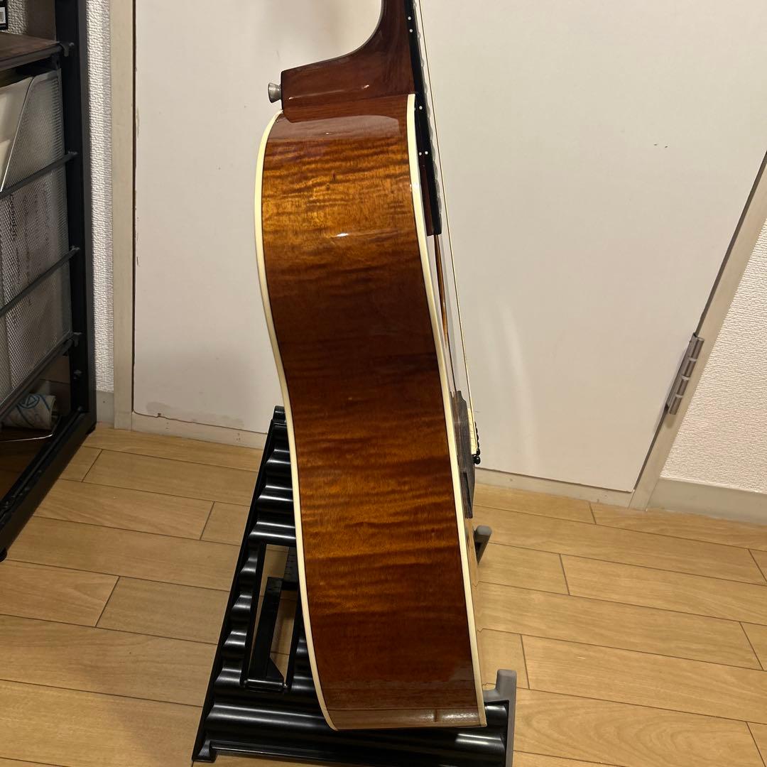 MorrisG-021 RBS 縦ロゴトップ単板フレイムマホガニー純正ギグバッグ