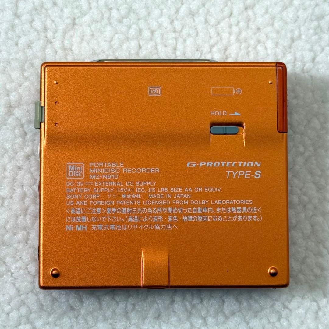 SONY MZ-N910 ポータブルMDレコーダー　オレンジ　ソニー