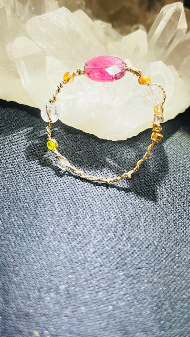 9月20日紫音 お取り置き品❗️魔術✨輝きが別格❣️宝石ピンクトルマリンワイヤ