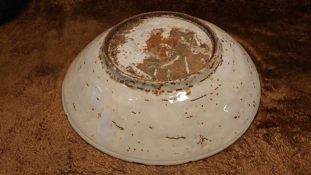 古染付　古玩　李朝　大皿　蔵出し　１客