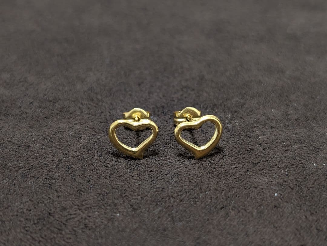 K18 オープンハートピアス
