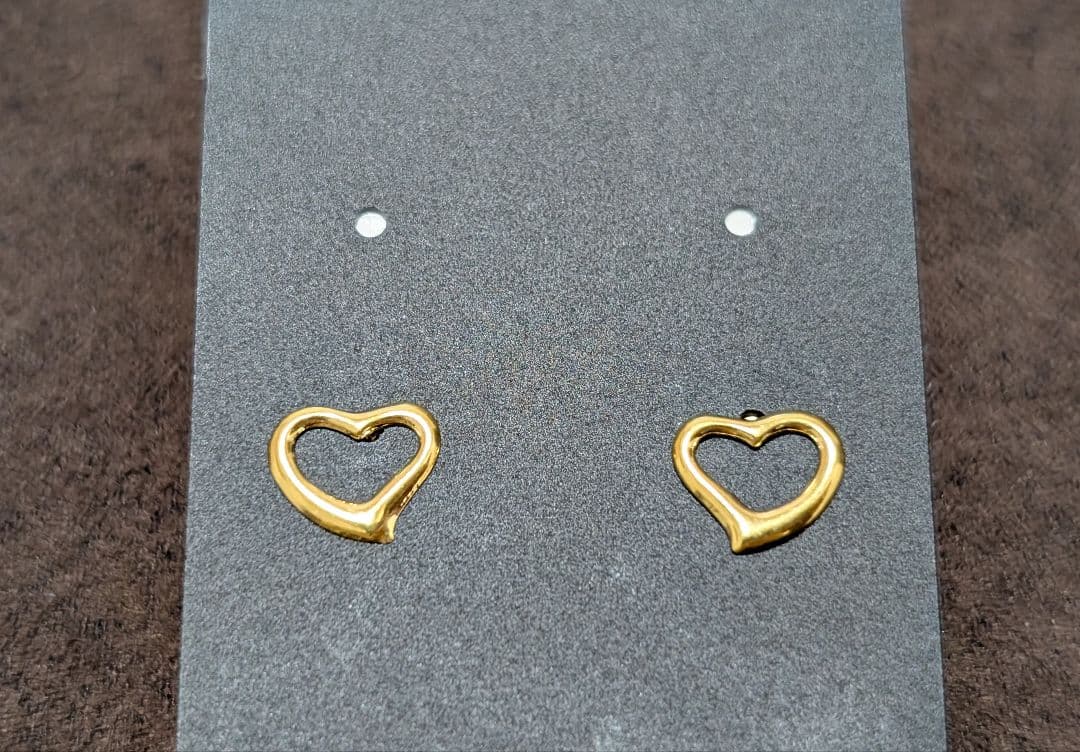 K18 オープンハートピアス