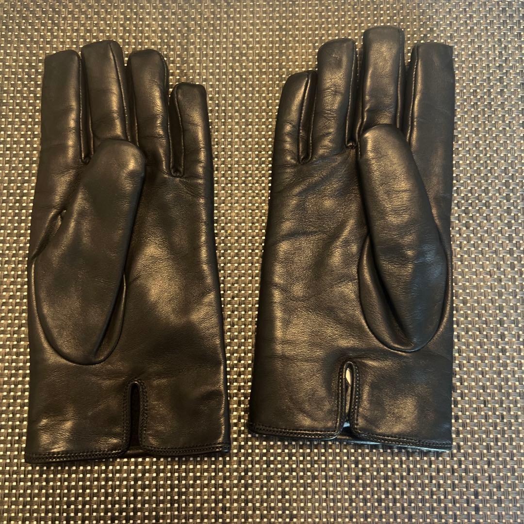新品　エンポリオアルマーニ ブラック レザー　羊革　手袋