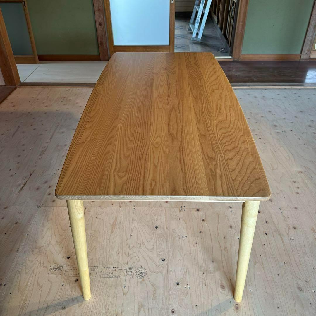 【未開封でお届け】無垢 木引き出し付き ダイニングテーブル 150センチ