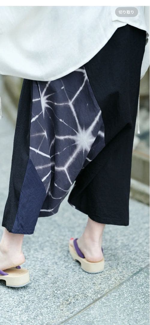 ソウソウ　SOU・ SOU たばた絞り 伊勢木綿 麻混 富士/雪花 麻の葉