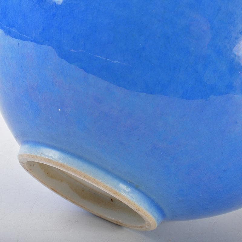 九谷焼　中田一於作　淡青釉裏銀彩　壷　花瓶　V　R5743