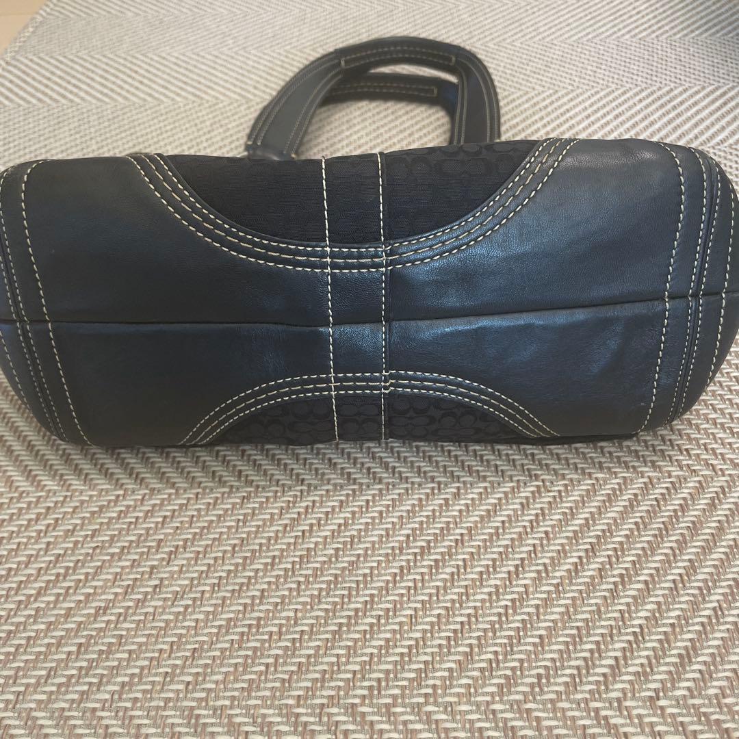 COACH コーチ シグネチャー ハンドバッグ 黒 ブラック