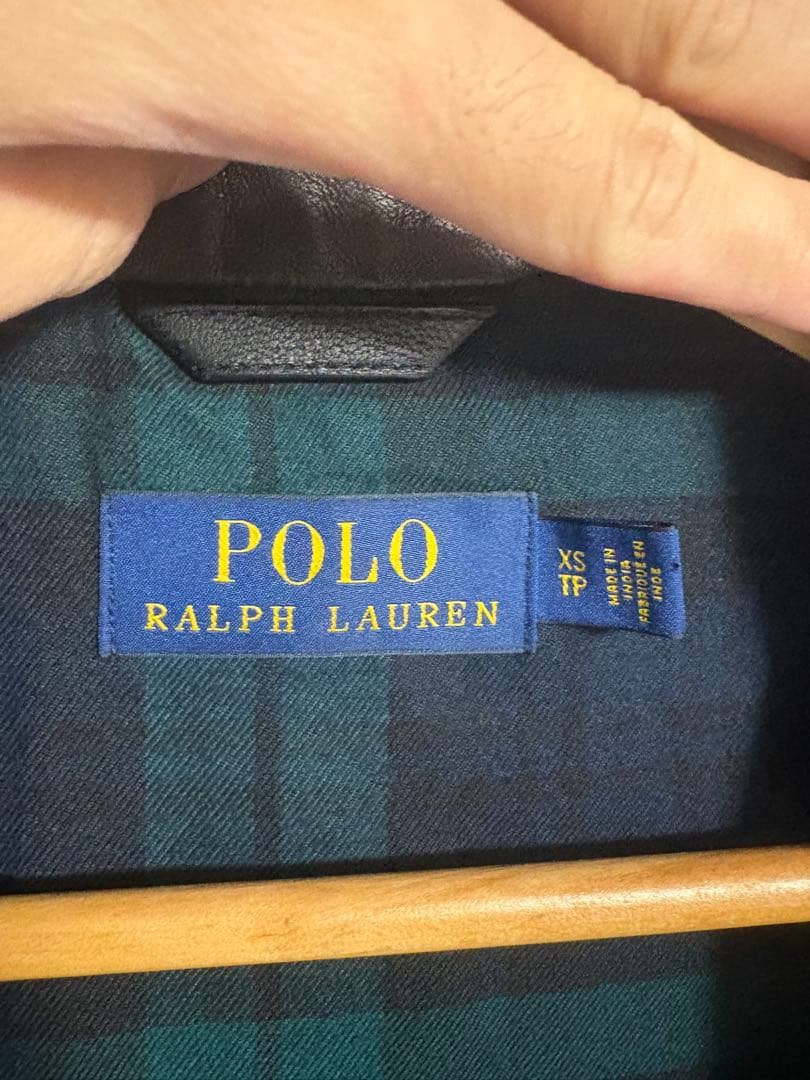 POLO ブラックシングルライダースジャケット