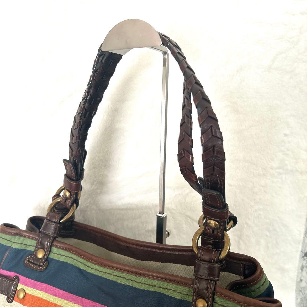 コーチ　トートバッグ　ハンドバック　レザー　ターンロック　A4収納可能　ブラウン