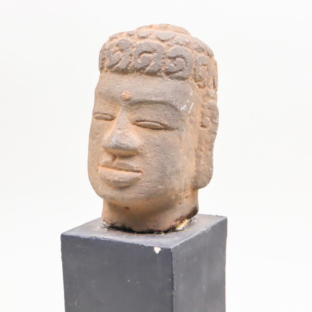 石造 仏頭 カンボジア クメール美術