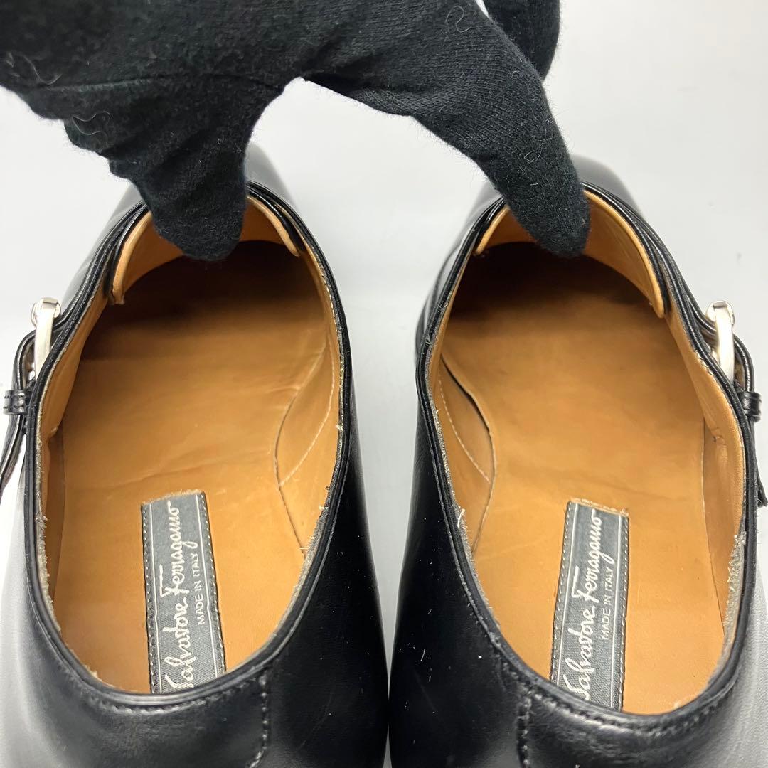 【美品】フェラガモ　最高位レーベル　トラメッザ　モンクストラップ　黒　9 2E