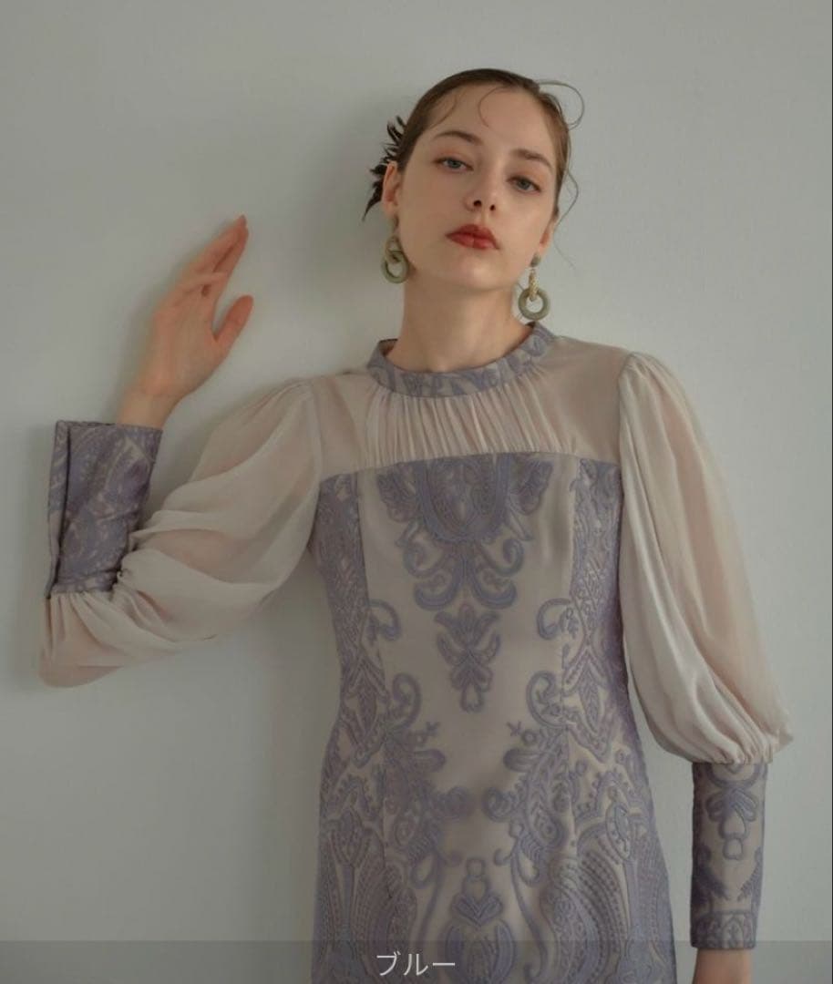 スーツ・フォーマル・ドレス ANDRESD damask gather dress