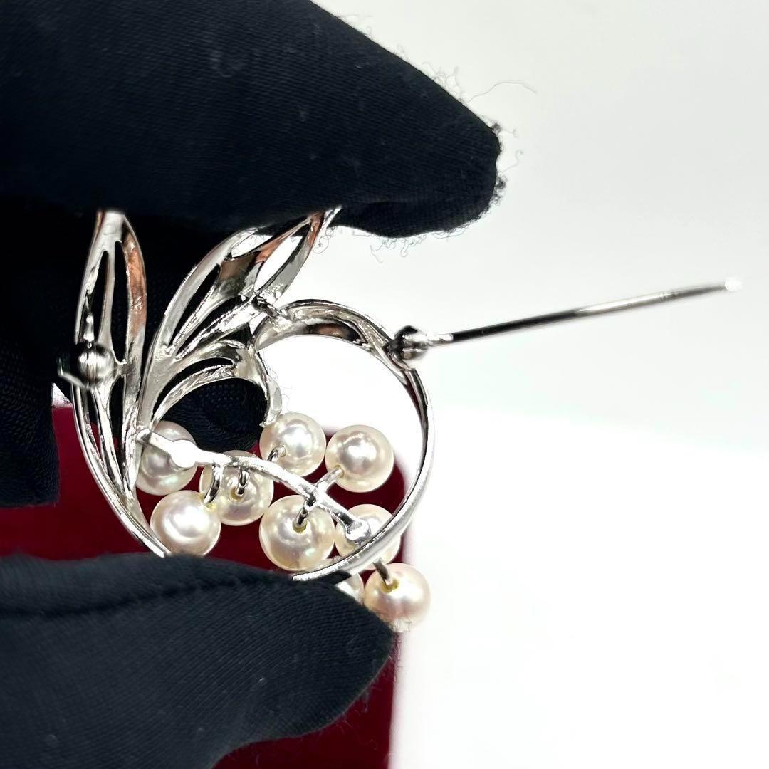 極美品✨MIKIMOTO ミキモト アコヤパール　ブローチ　シルバー M刻印