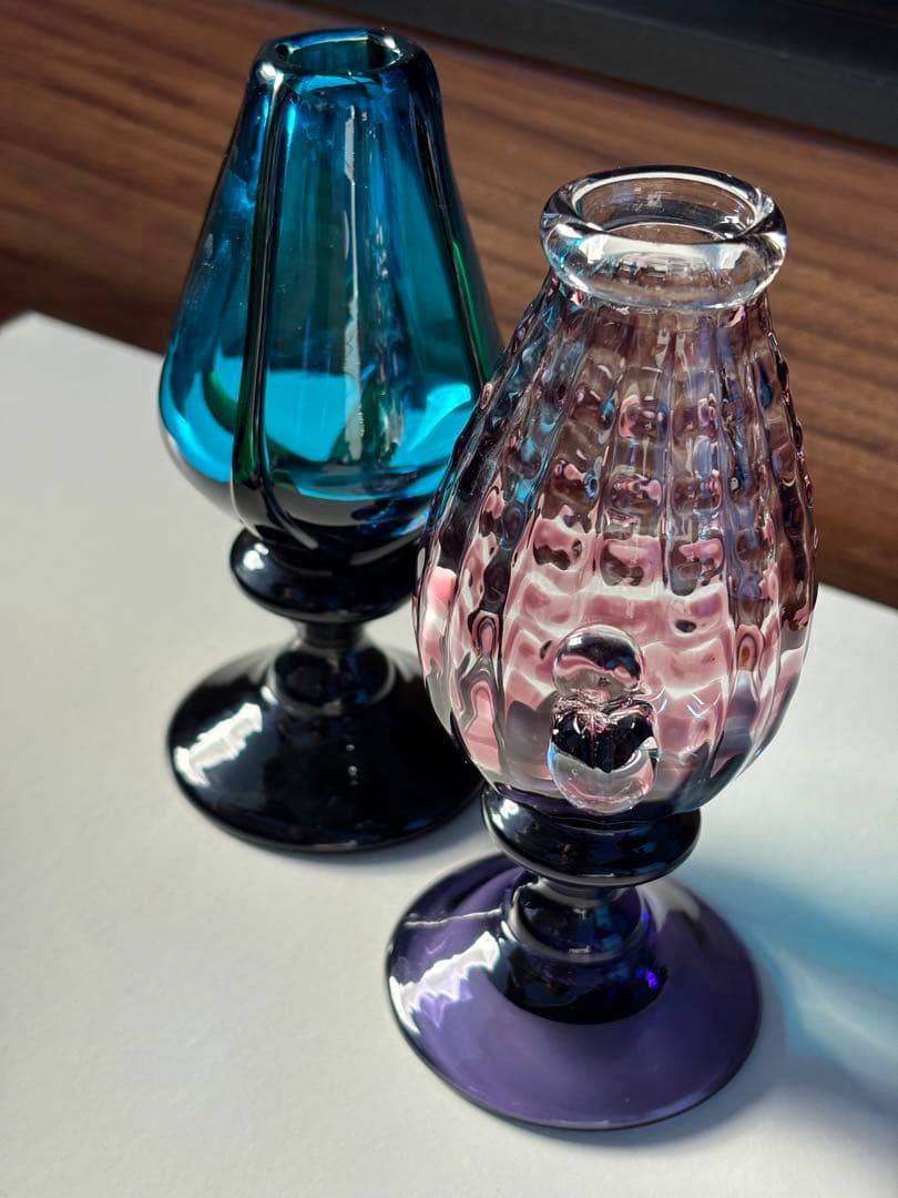 舩木倭帆　吹きガラス　作品展 一輪挿し　花瓶　2個セット