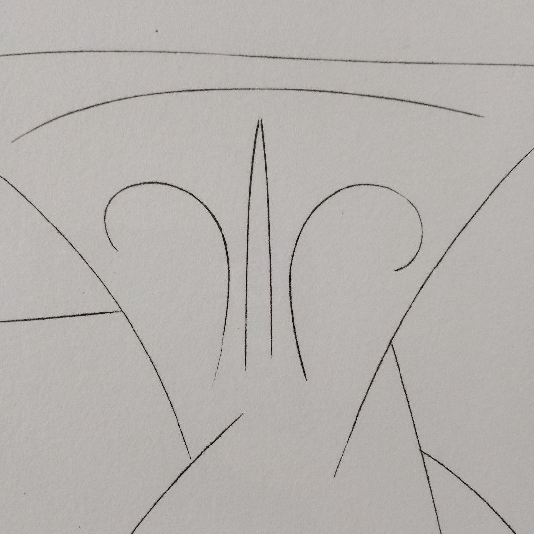 \"未使用\"パブロ・ピカソ銅版画『マンティラをつけた女性の頭部』共箱1949年制作