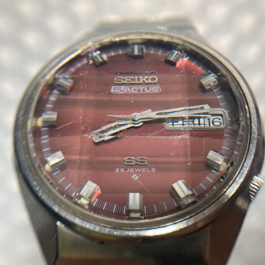 セイコー　5 アクタス　自動巻き　6106 カットガラス