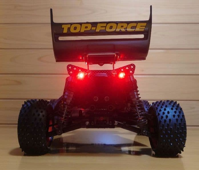 田宮トップフォースEVO.前後LEDライト付＆プロポバッテリー充電器完成品セット