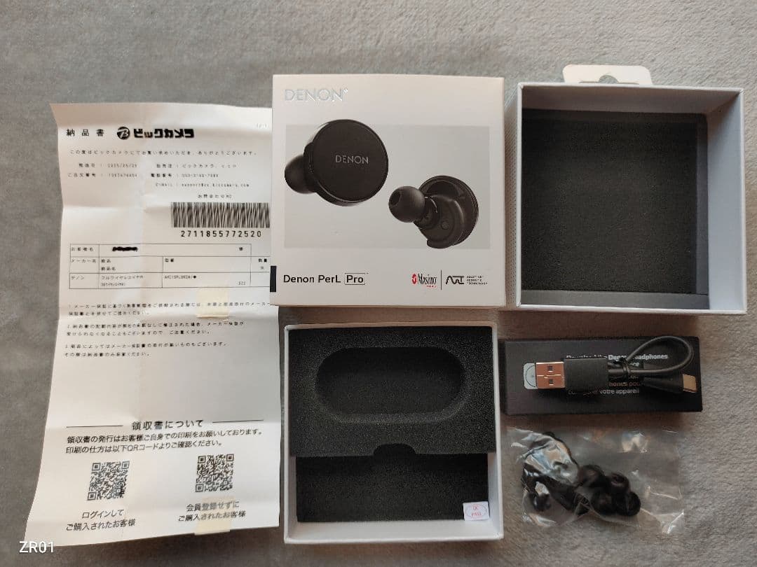 DENON PerL Pro ワイヤレスイヤホン　ブラック