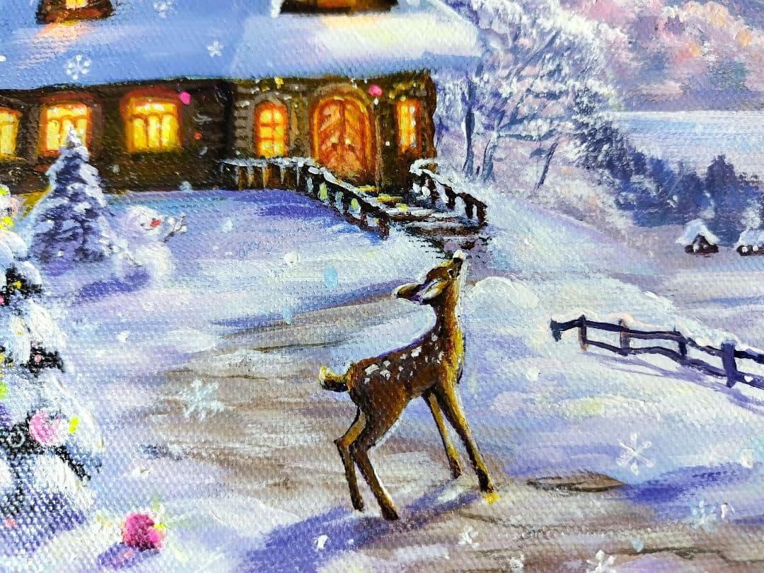 ぷ*あ様 【夜空を眺めて】アクリル画 F3 風景画 絵画