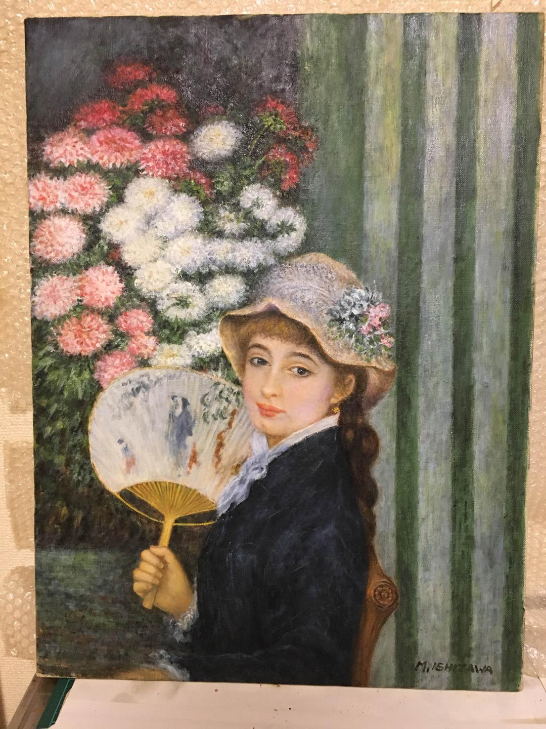 【模写】ルノアール うちわをもち女