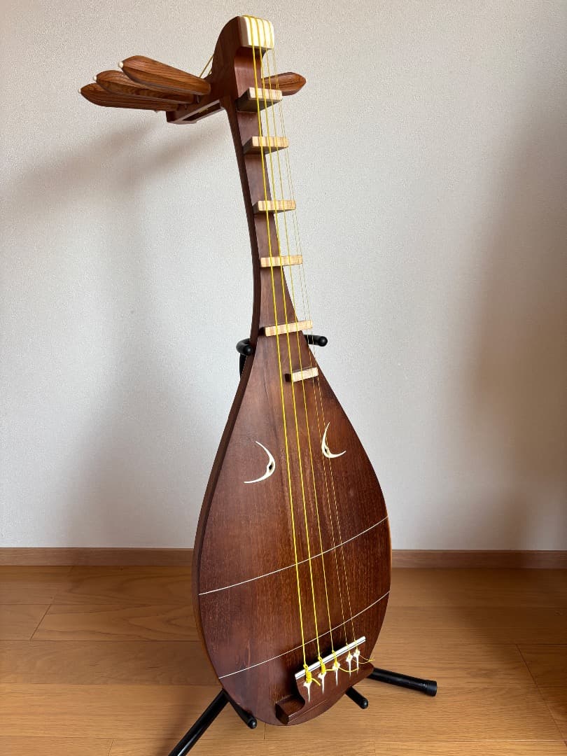 薩摩琵琶 石田不識 五弦 琵琶 撥(柘植)・柱カバー・ソフトケース付