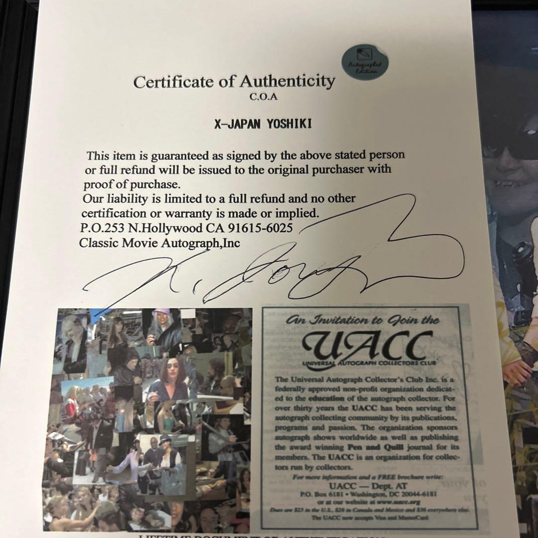 X JAPAN YOSHIKI 直筆サインフォト【20X25cm 6切り】価格