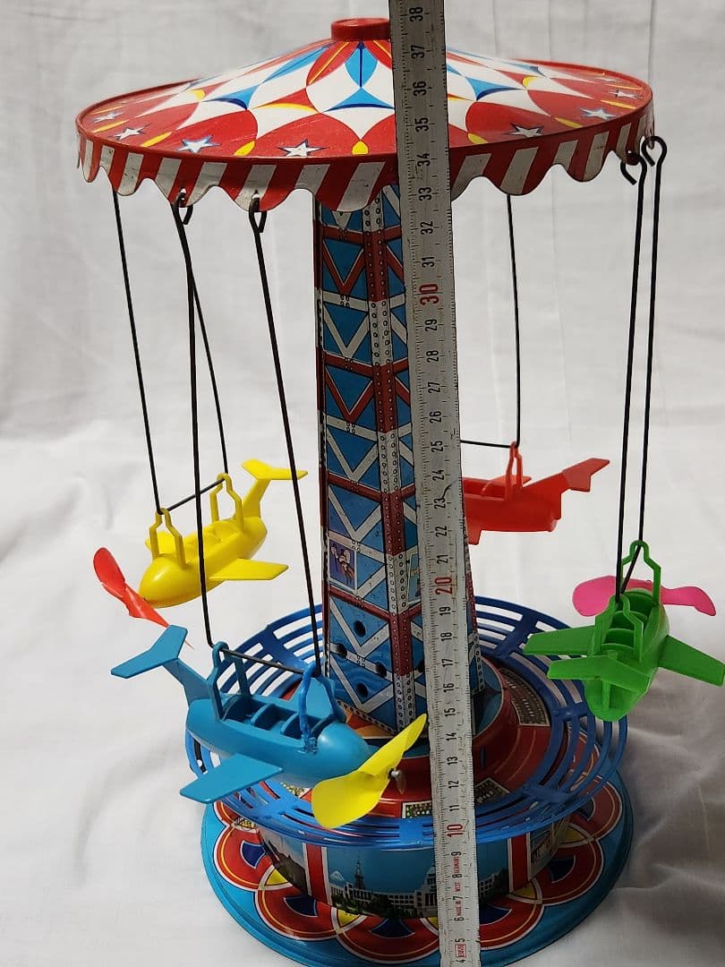 レトロ ブリキ玩具 日本製 メリーゴーランド ネジ式 ATC アサヒ玩具 動作品