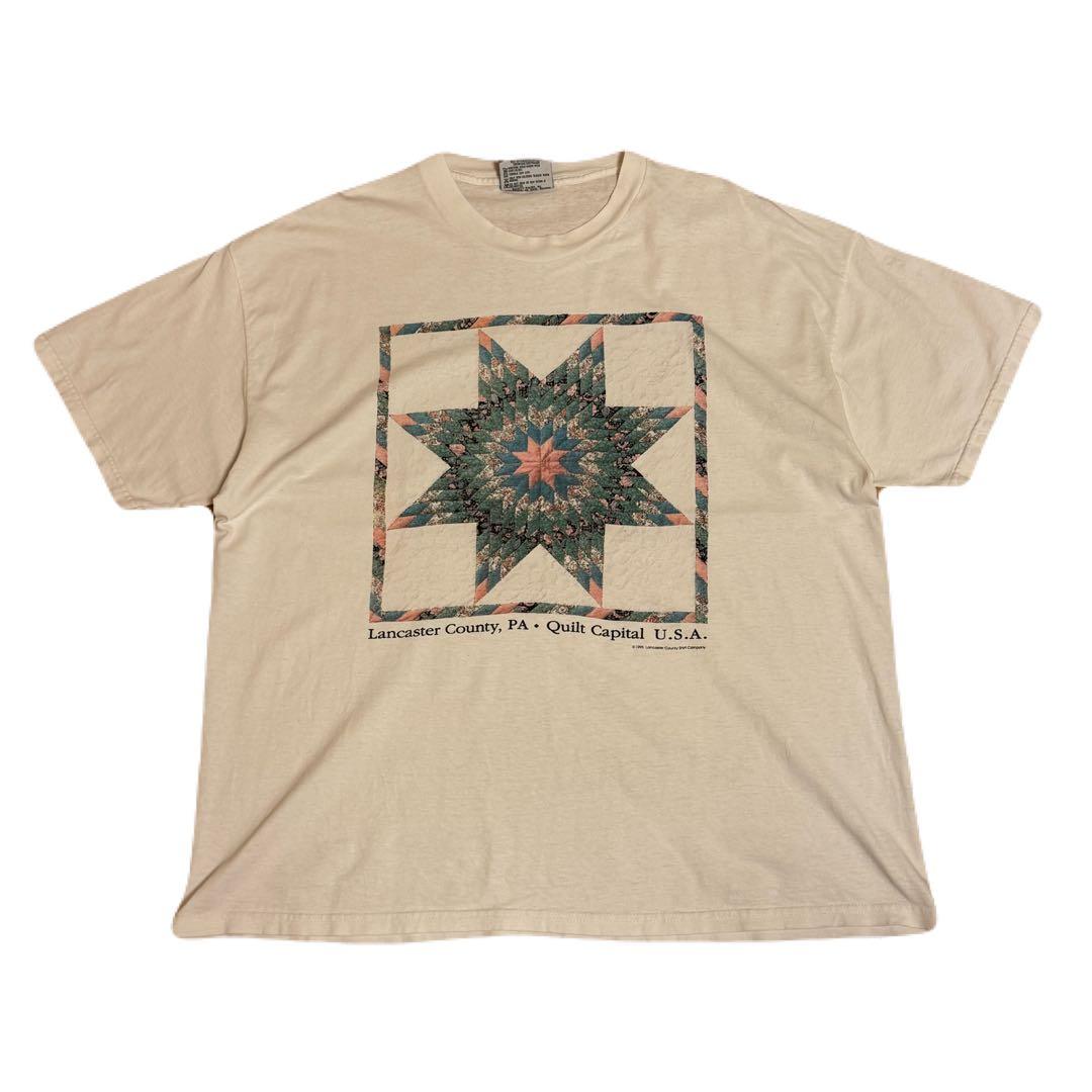 アーミッシュキルト ヴィンテージTシャツ アート幾何学フラクタル ダリエッシャー