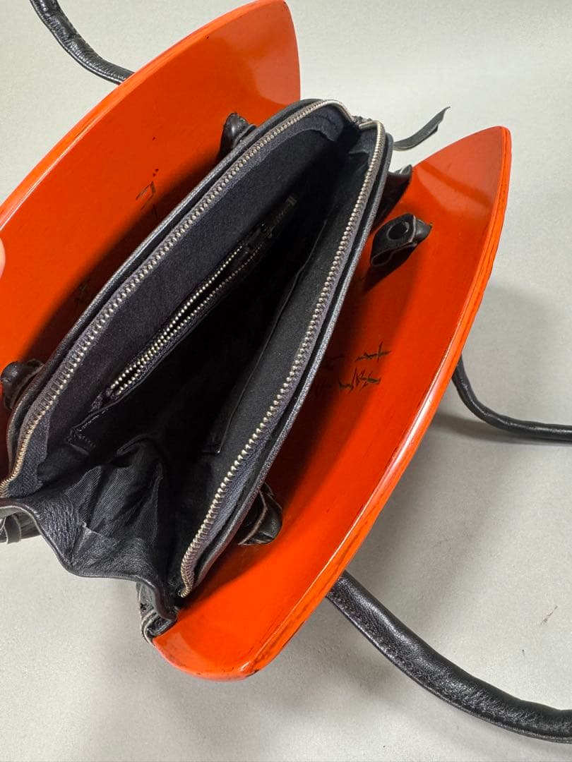 鎌倉彫　ハンドバック　彫刻家村主匡左造　羊皮　目立った傷や汚れなし　着物バック