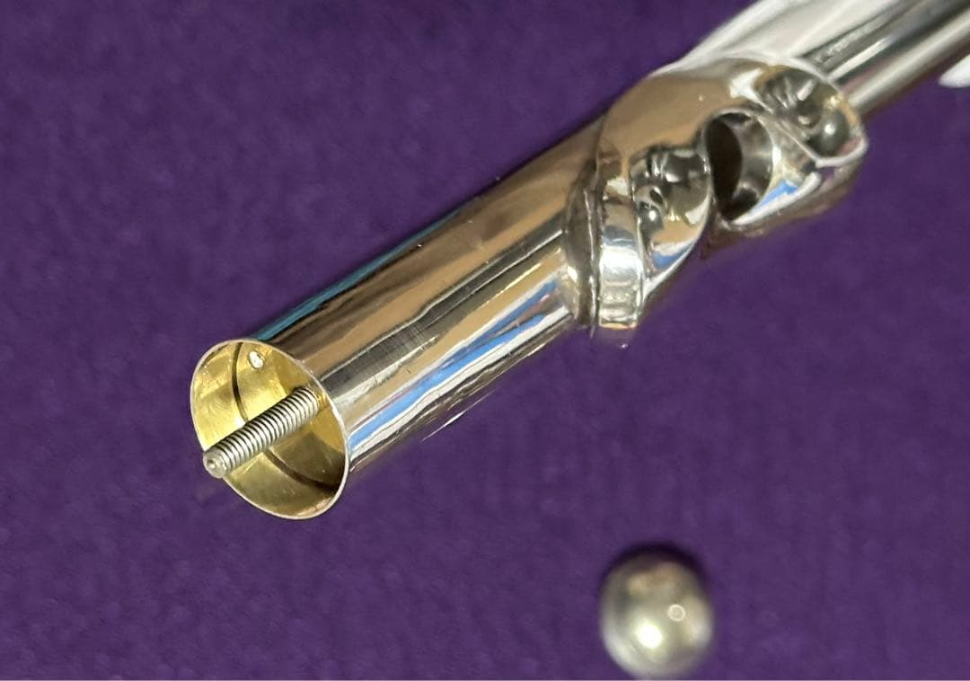 アンティークMuramatsu 全て銀製巻管 波型リップフルートヘッドジョイント