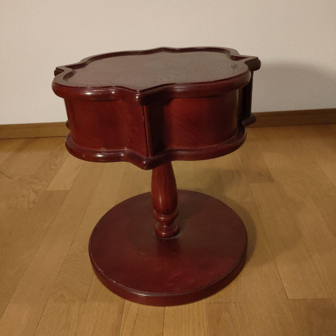 サイドテーブル 花びら型天井 引き出し付 ヴィンテージ アンティーク