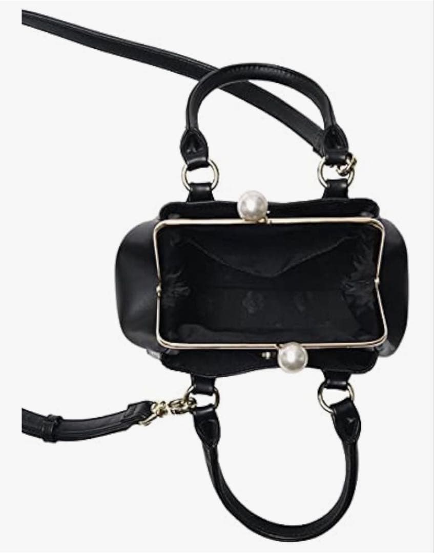 美品　MARY QUANT(マリークワント) パールガマ口 2WAYミニトート