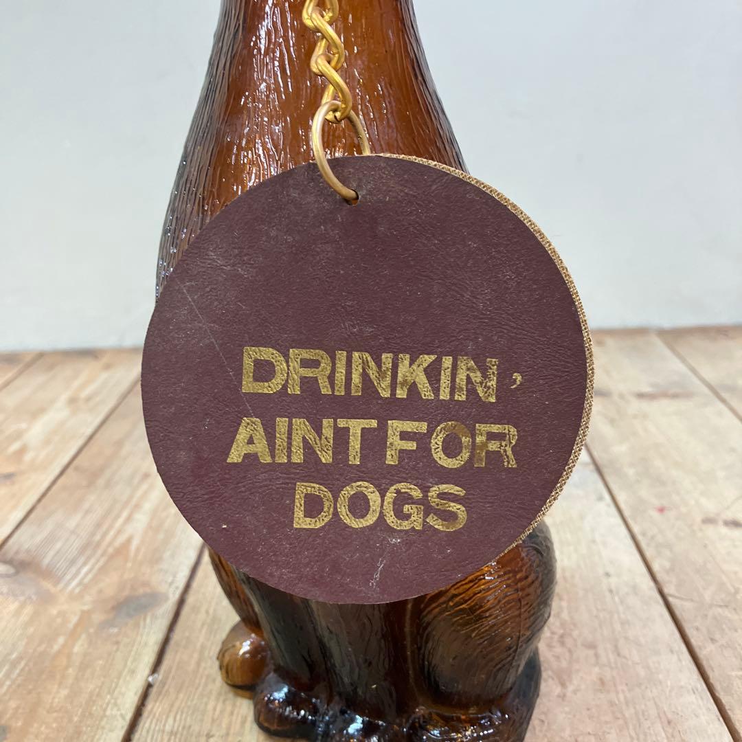 D-4 ② ヴィンテージ ダックスフント ダキャンタ デカンタ アンバーガラス