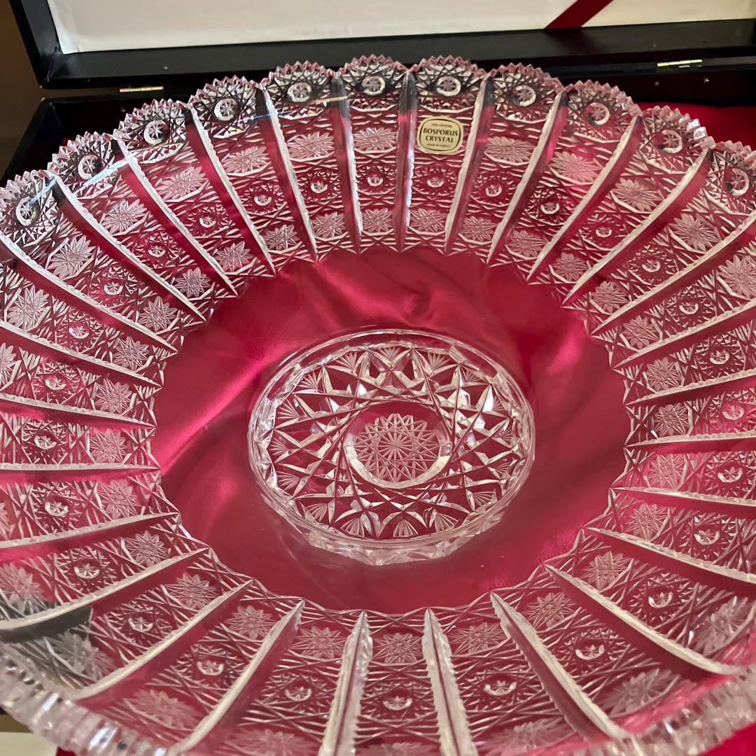 ボスポラスクリスタルボウル30.5cm 昭和レトロ　アンティーク